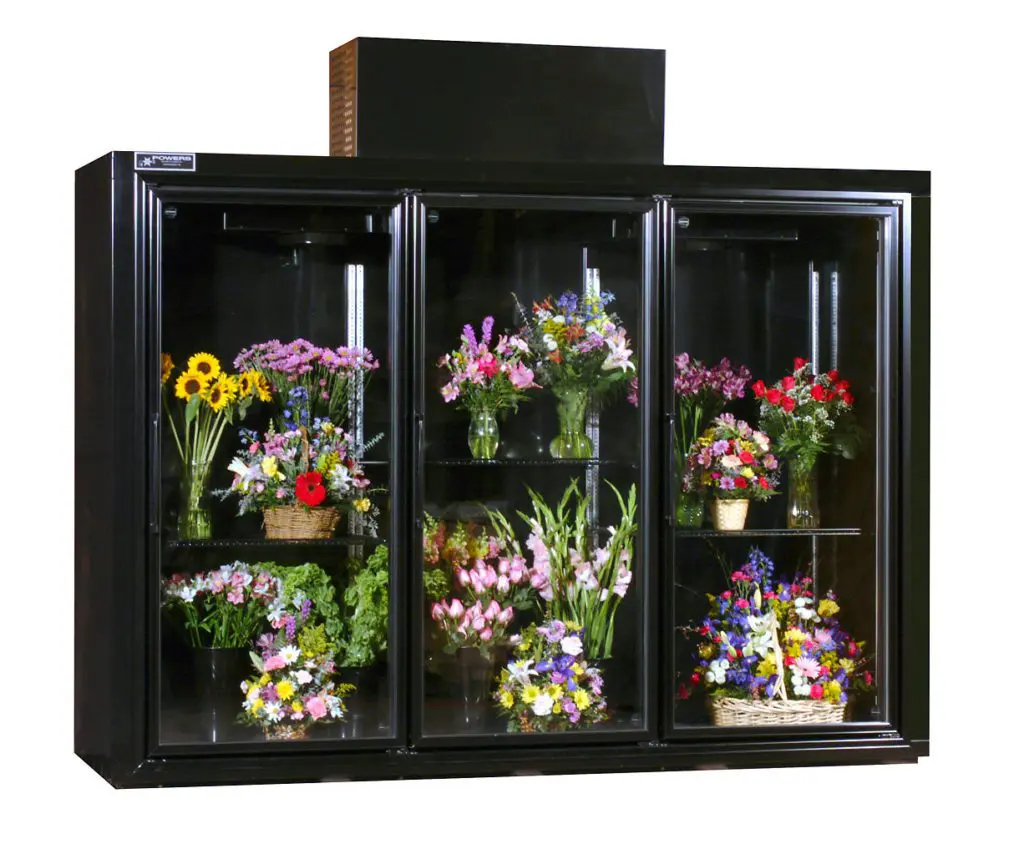 Sliding Glass Door Refrigerator For Floral Display 8 Top-Mount Floral Refrigerator