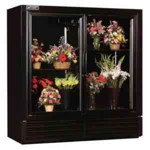 Energy-Efficient Swinging Glass Door Floral Refrigerator with LED Lighting