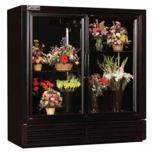 Swinging Glass Door Floral Refrigerator