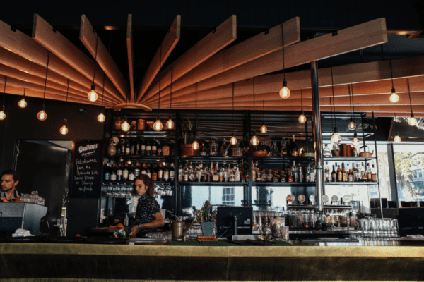 People in restaurant bar area