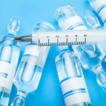 Vaccine in glass medical ampoules