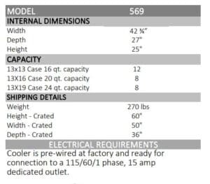 569HC- MILK CASE COOLER CHART