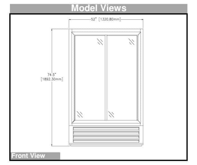 BS52GDHC Sliding Door Beverage Cooler front view