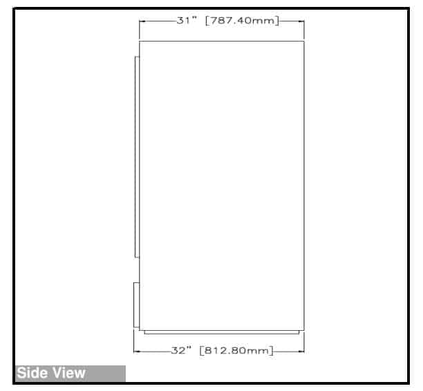 BS52GDHC-Sliding Door Beverage Cooler side view