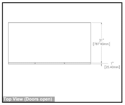 BS77GDHC-Sliding Door Refrigerator top view
